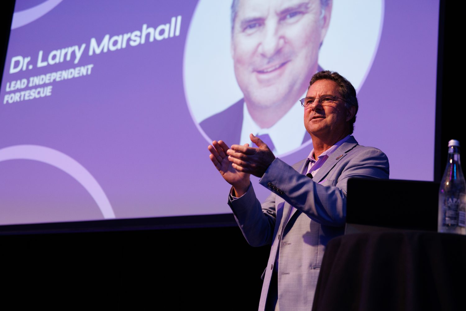 Dr. Larry Marshall delivering the opening keynote at Venture Down Under
